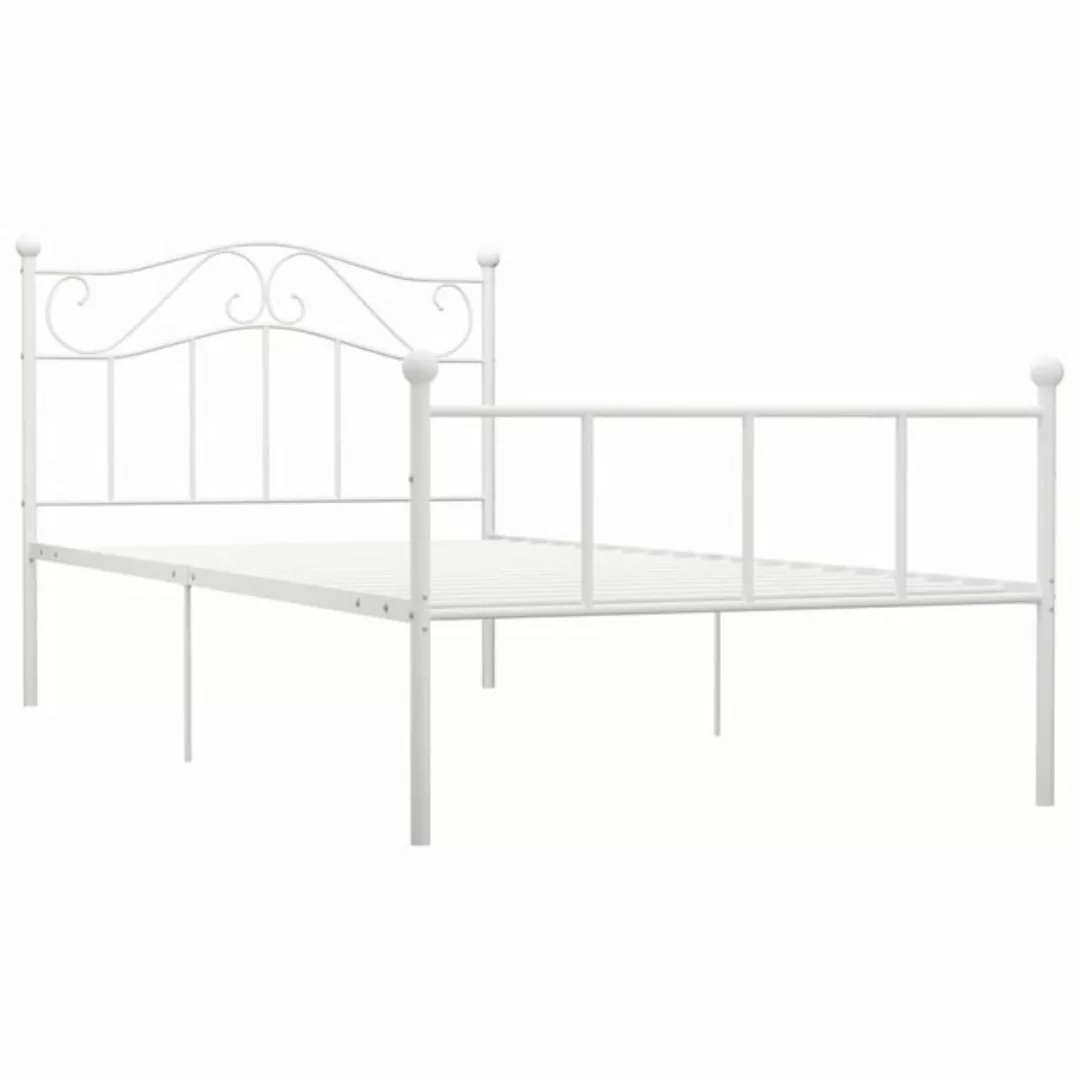 Bettgestell Weiß Metall 90ã200 Cm günstig online kaufen