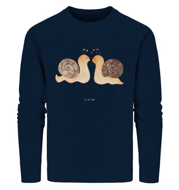 Mr. & Mrs. Panda Longpullover Größe L Schnecken Liebe - French Navy - Gesch günstig online kaufen