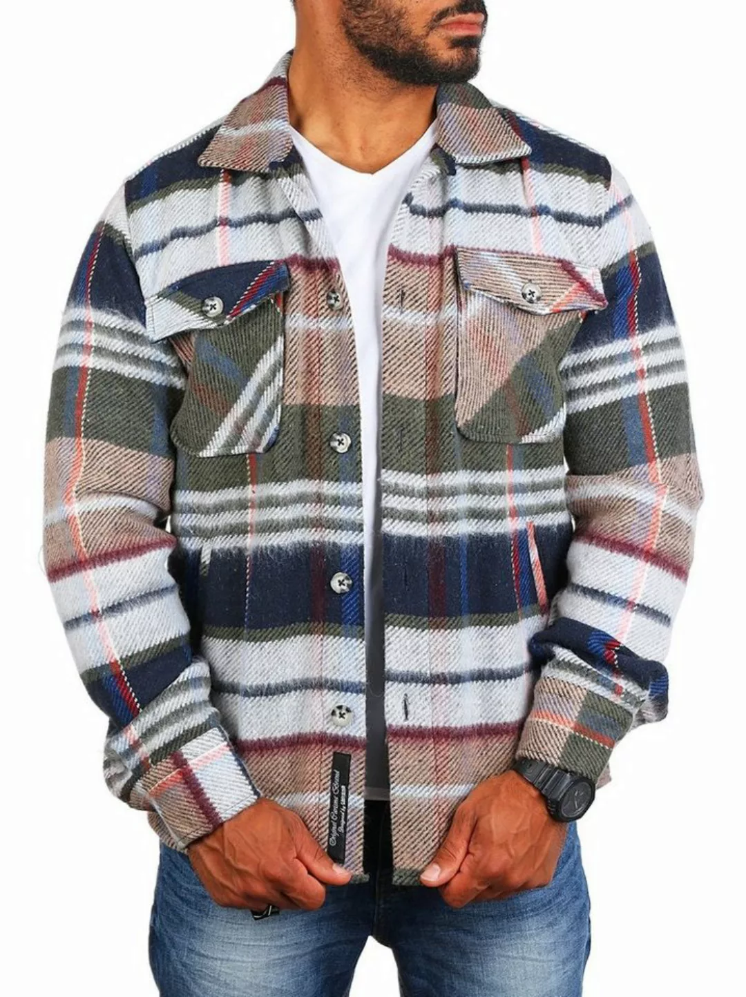 CARISMA Langarmhemd Herren Flanell Holzfäller Karo Hemd Jacke warmer Woll M günstig online kaufen