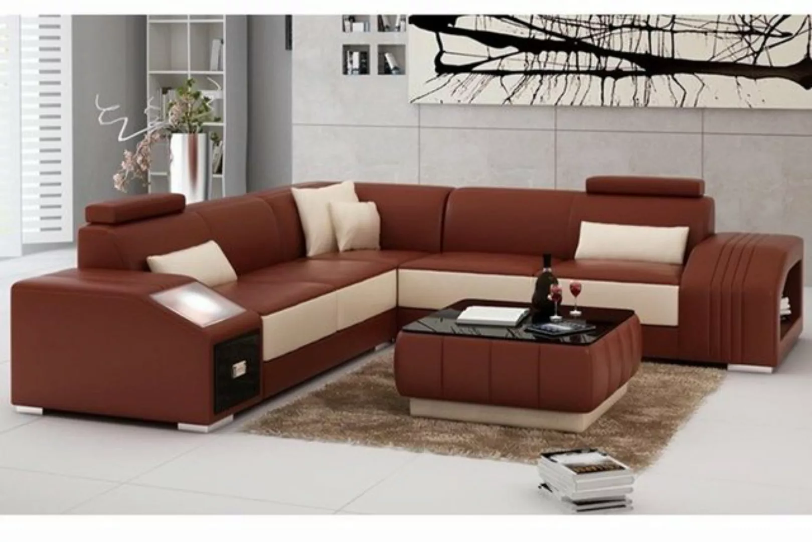 JVmoebel Ecksofa, Ledersofa L-Form Couch Möbel Wohnlandschaft Ecksofa günstig online kaufen