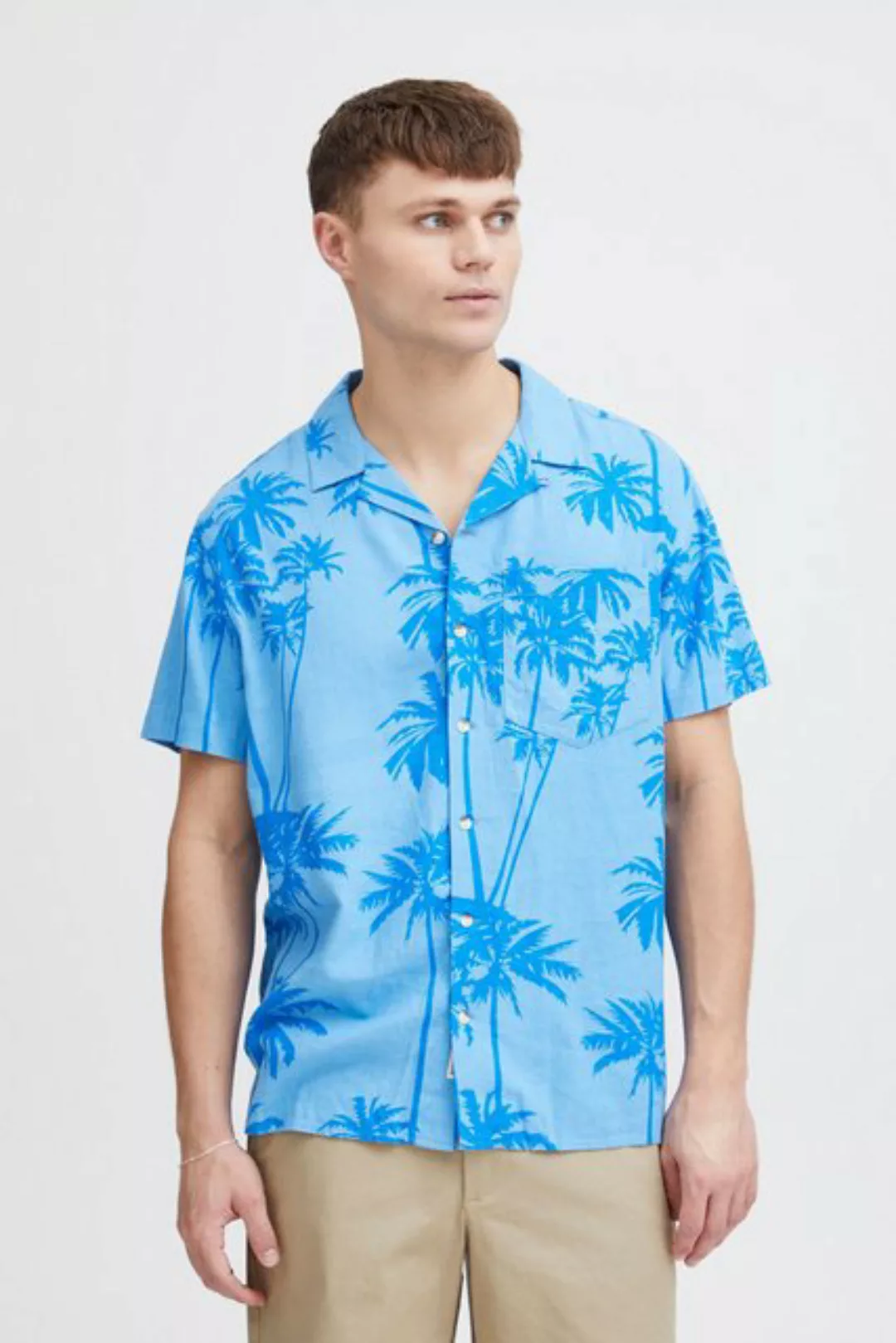 !Solid Kurzarmhemd SDIvalde sommerliche Cuba-Hemd mit Palmenprint günstig online kaufen