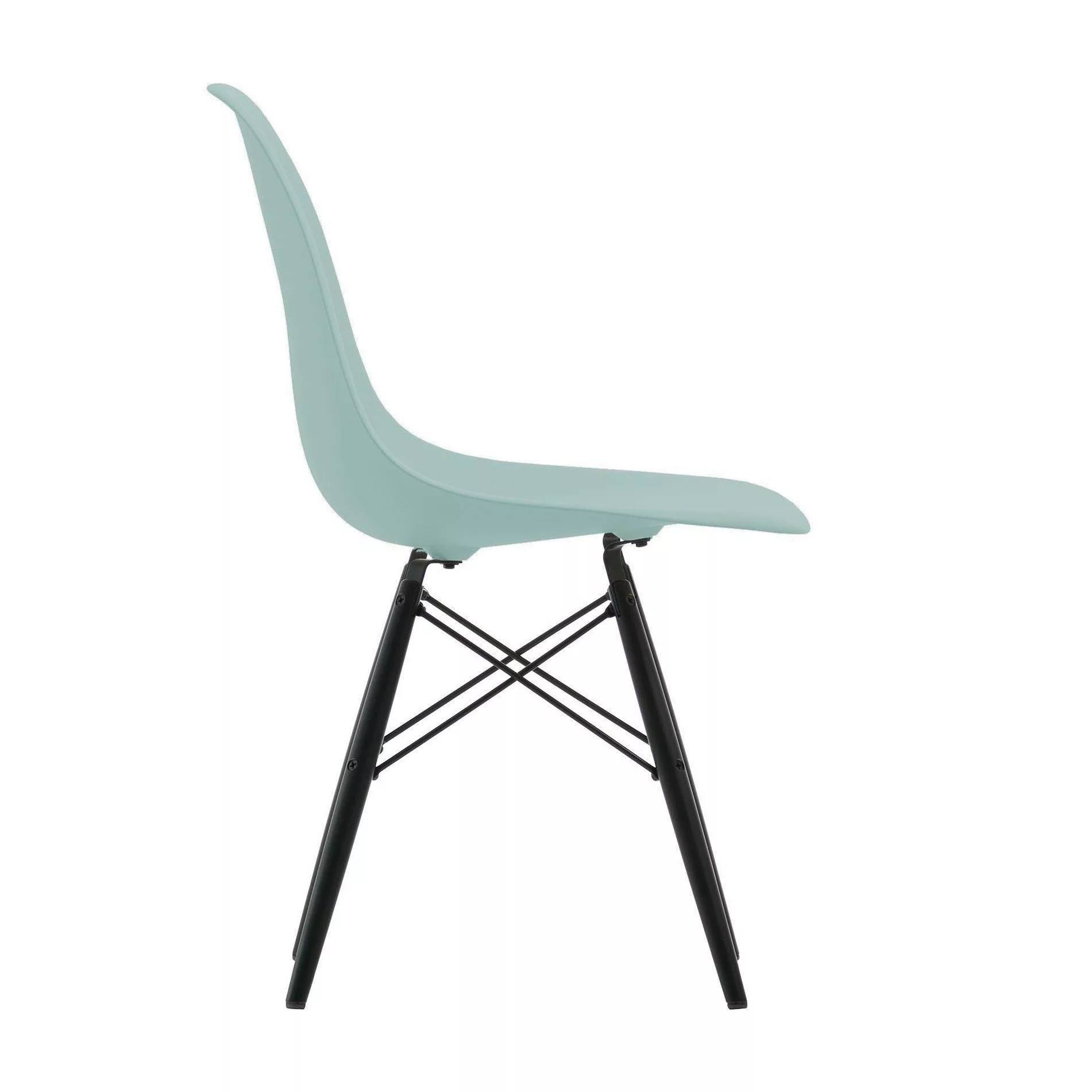 Vitra - Eames Plastic Side Chair DSW Gestell Ahorn schwarz - eisgrau/Sitzsc günstig online kaufen