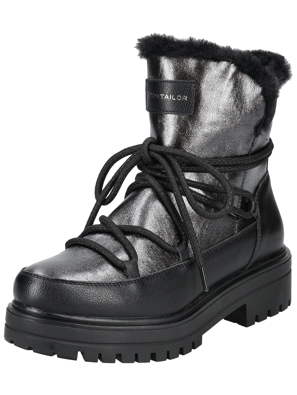 TOM TAILOR Schnürstiefelette "Tom Tailor Stiefelette Lederimitat/Textil" günstig online kaufen