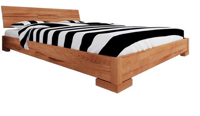 Natur24 Bett Bett Bento 5 Sonderlänge 180x190 Kernbuche Holzkopfteil und Ho günstig online kaufen