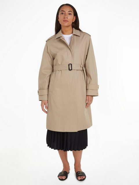 Tommy Hilfiger Trenchcoat COTTON SB BELTED COAT mit geknöpften Schulterträg günstig online kaufen