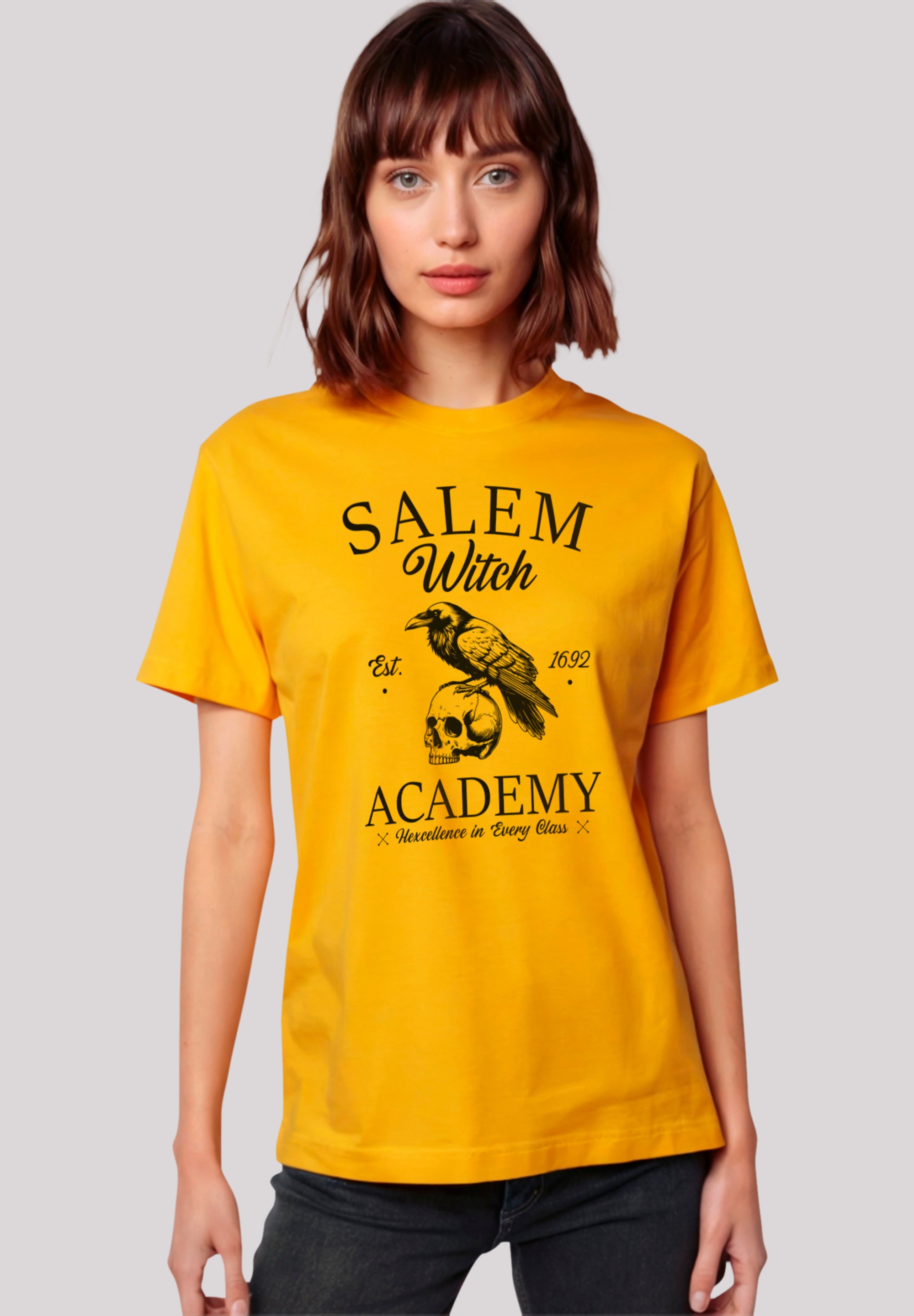 F4NT4STIC T-Shirt "Halloween University Salem witch crow skull", Premium Qu günstig online kaufen