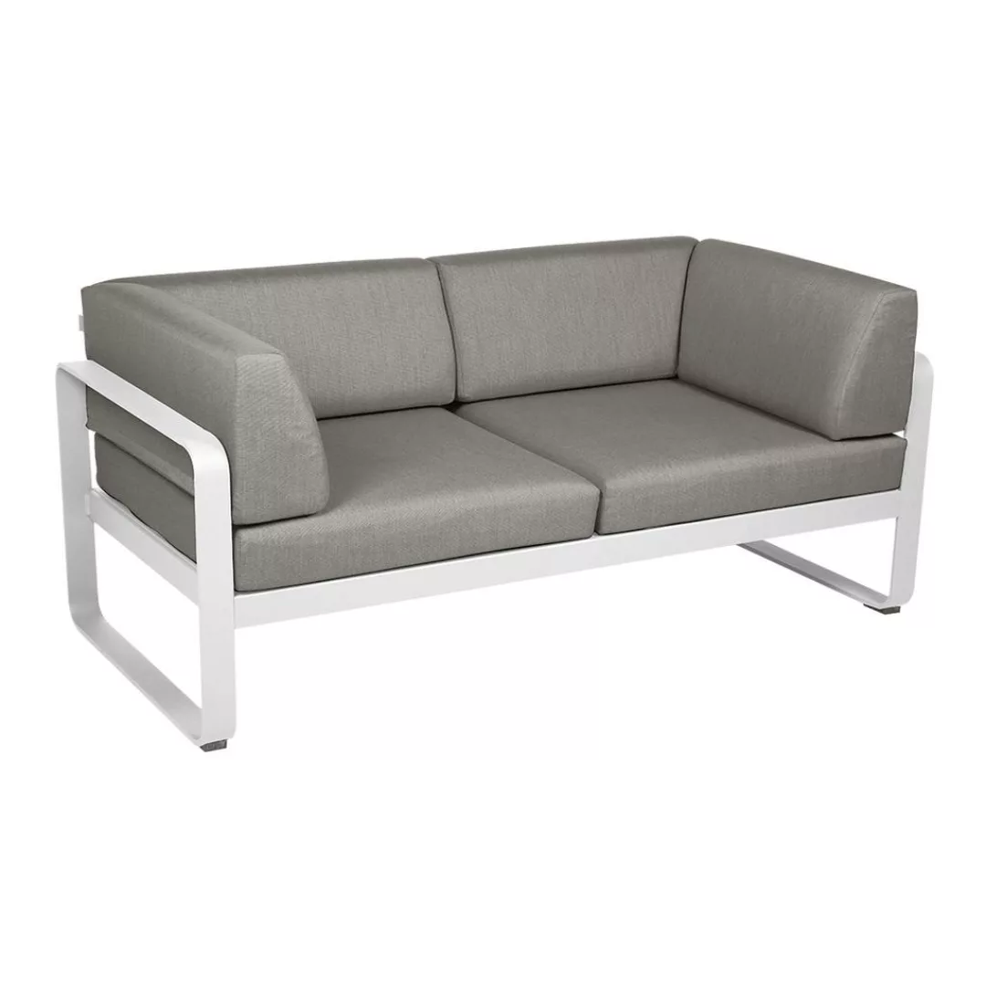 Bellevie 2-Sitzer Club Sofa 01 Baumwollweiß B8 Taupegrau günstig online kaufen