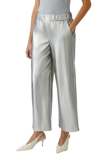 Oui Stoffhose Oui Hose Culotte in Lederoptik im Metallic-Look 34 (1-tlg) günstig online kaufen