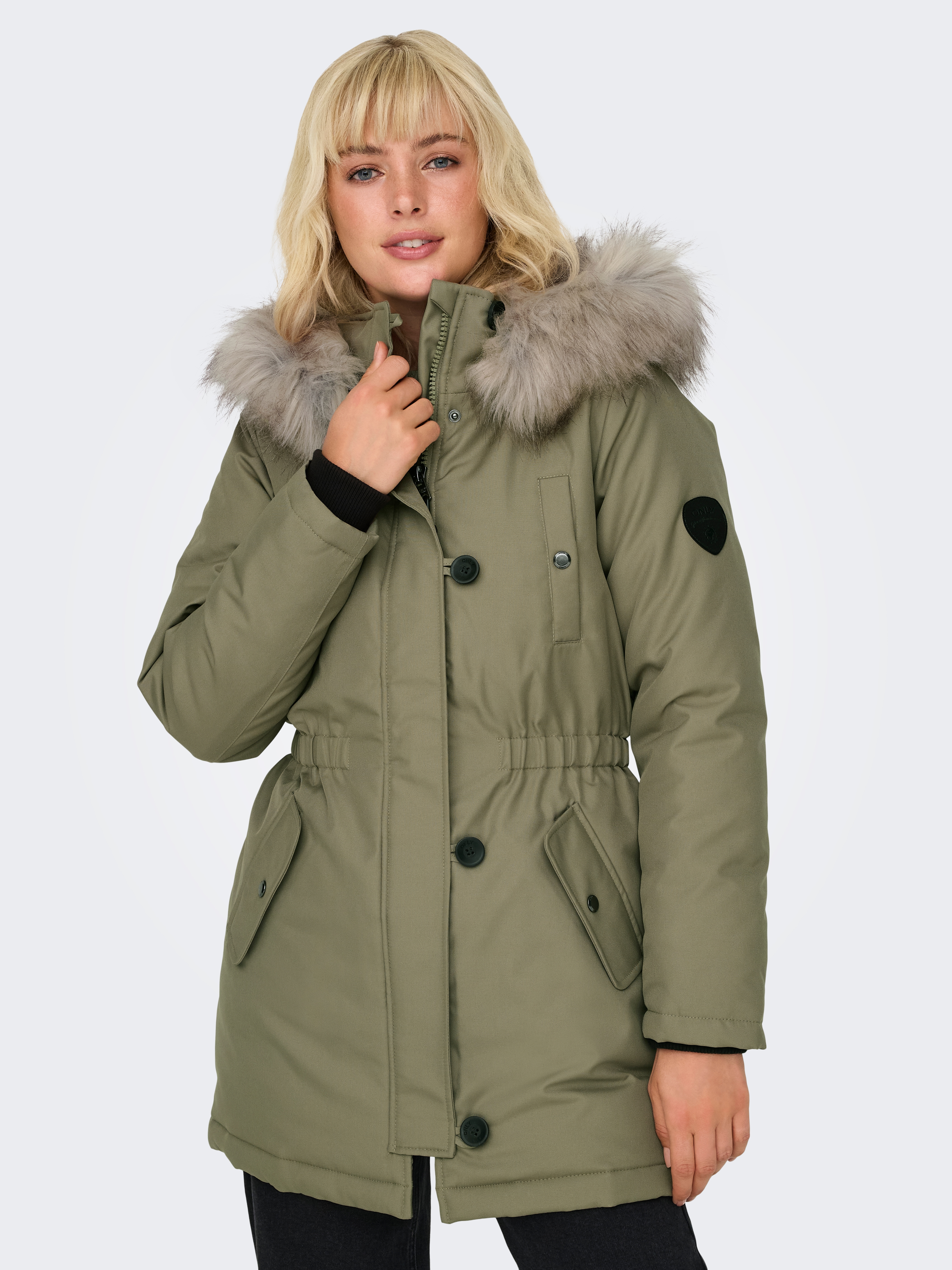 ONLY Parka "ONLIRIS FUR WINTER PARKA LIFE CC OTW", mit Kapuze, mit verdeckt günstig online kaufen