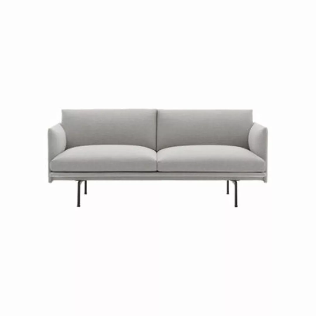 Sofa Outline textil grau / L 170 cm - Muuto - Grau günstig online kaufen