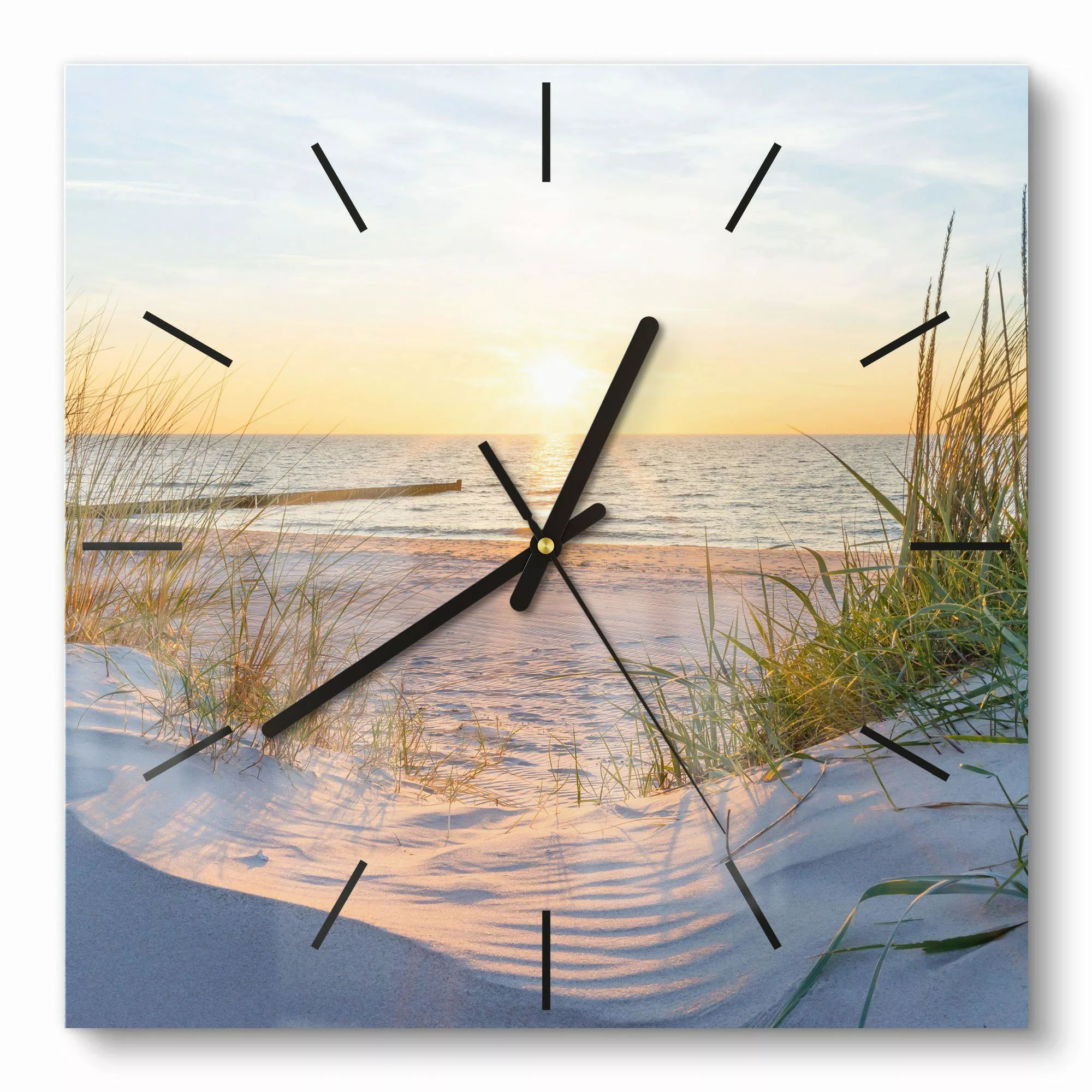 DEQORI Wanduhr 'Abendsonne an der Ostsee' günstig online kaufen