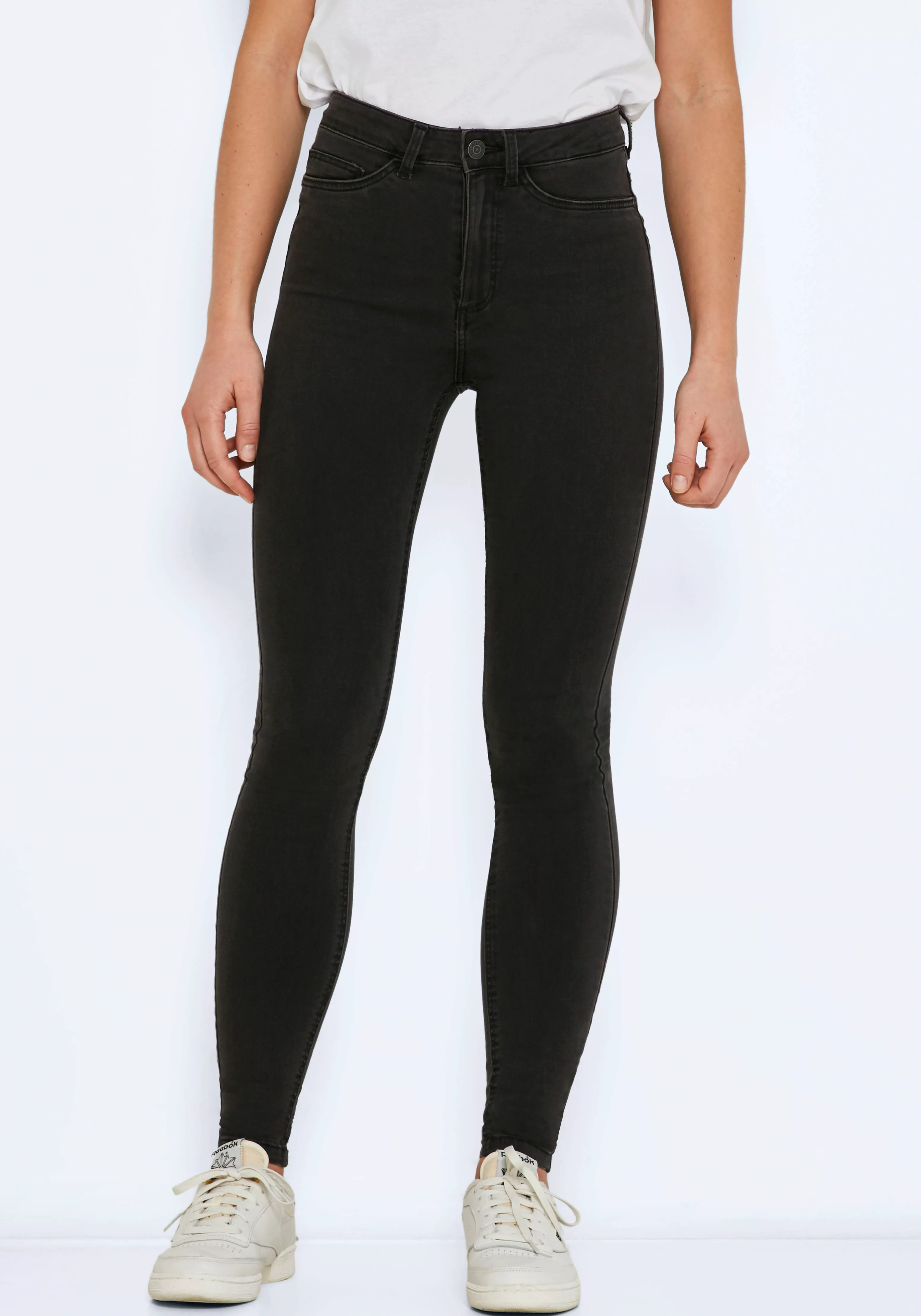 Noisy May Callie High Waist Skinny Vi069dg Jeans 27 Dark Grey Denim günstig online kaufen