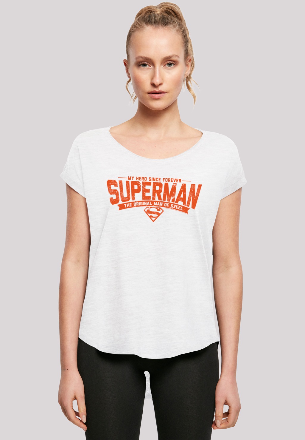 F4NT4STIC T-Shirt "Long Cut T-Shirt DC Comics Superman My Hero", Damen,Prem günstig online kaufen