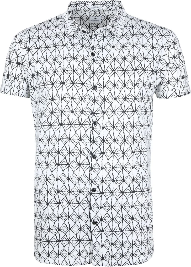 Dstrezzed Hemd Weiß Drucken - Größe M günstig online kaufen