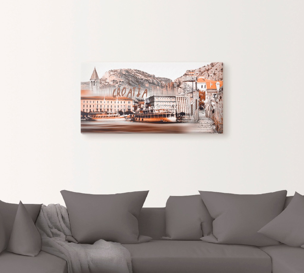 Artland Wandbild »Kroatien Skyline abstrakte Collage«, Kroatien, (1 St.), a günstig online kaufen