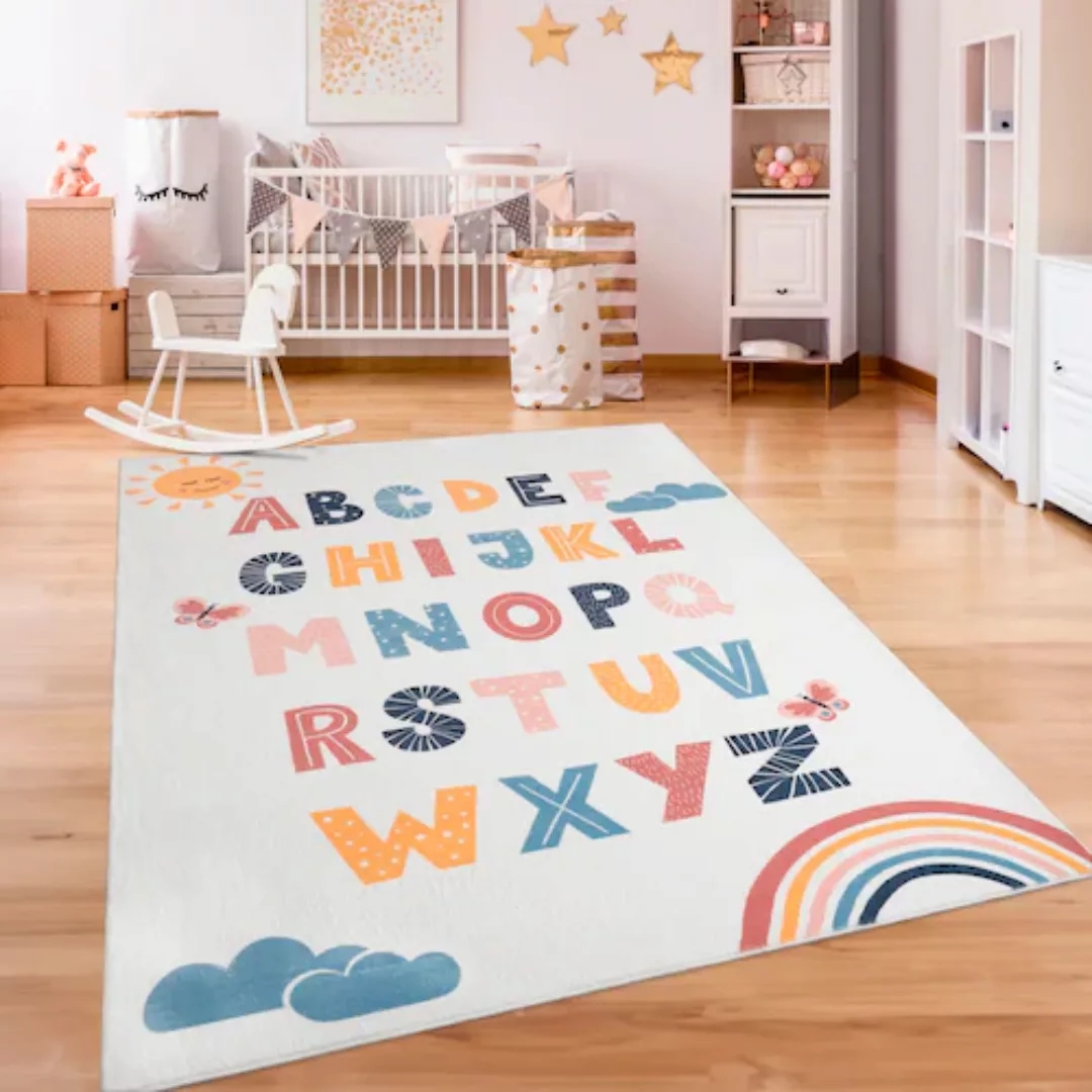 Paco Home Kinderteppich »Eliz 394«, rund, Kurzflor, Spielteppich, Motiv Alp günstig online kaufen