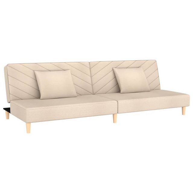 vidaXL Schlafsofa, Sofa 2-Sitzer mit 2 Kissen Creme Stoff günstig online kaufen