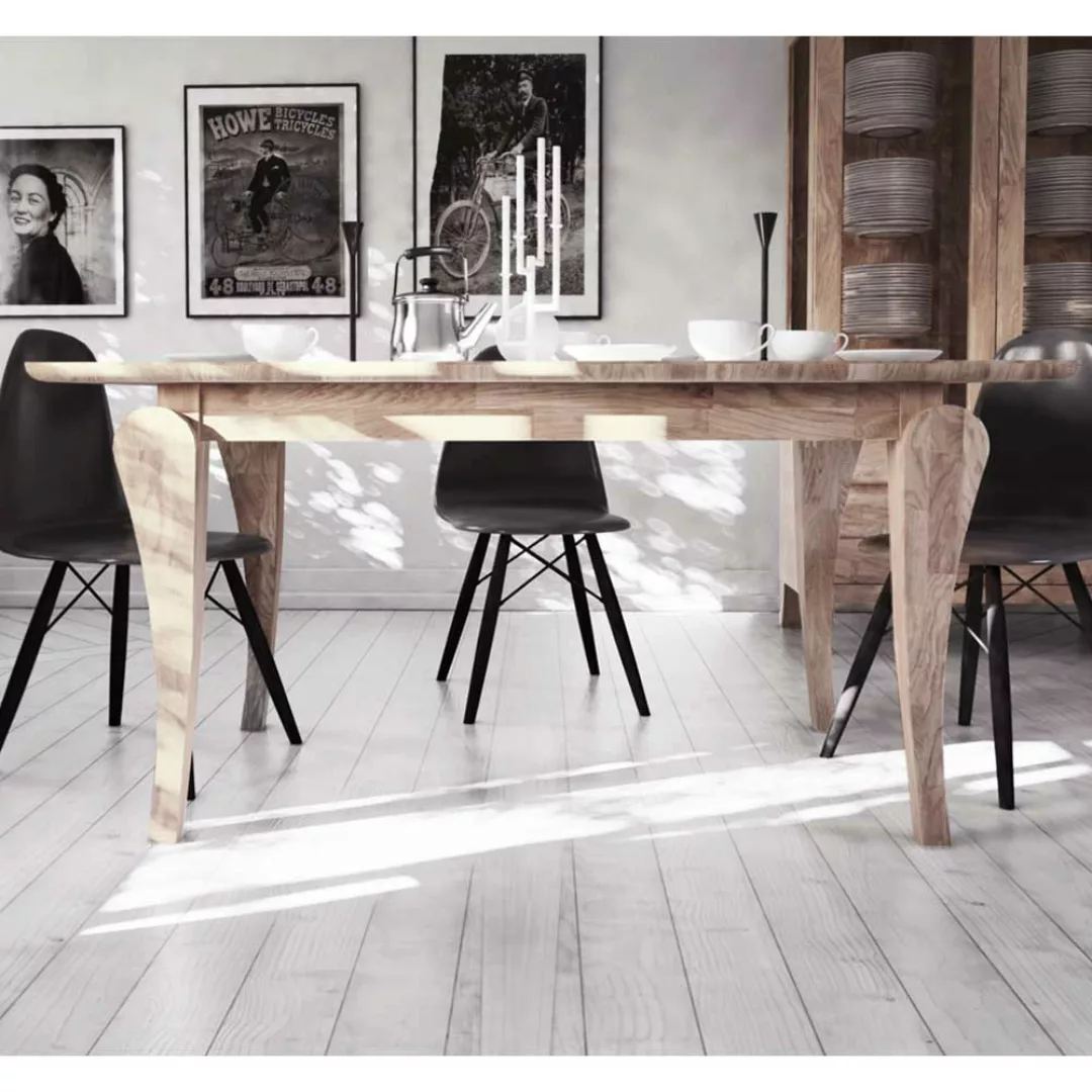 Holztisch aus Eiche Massivholz weiß geölt günstig online kaufen