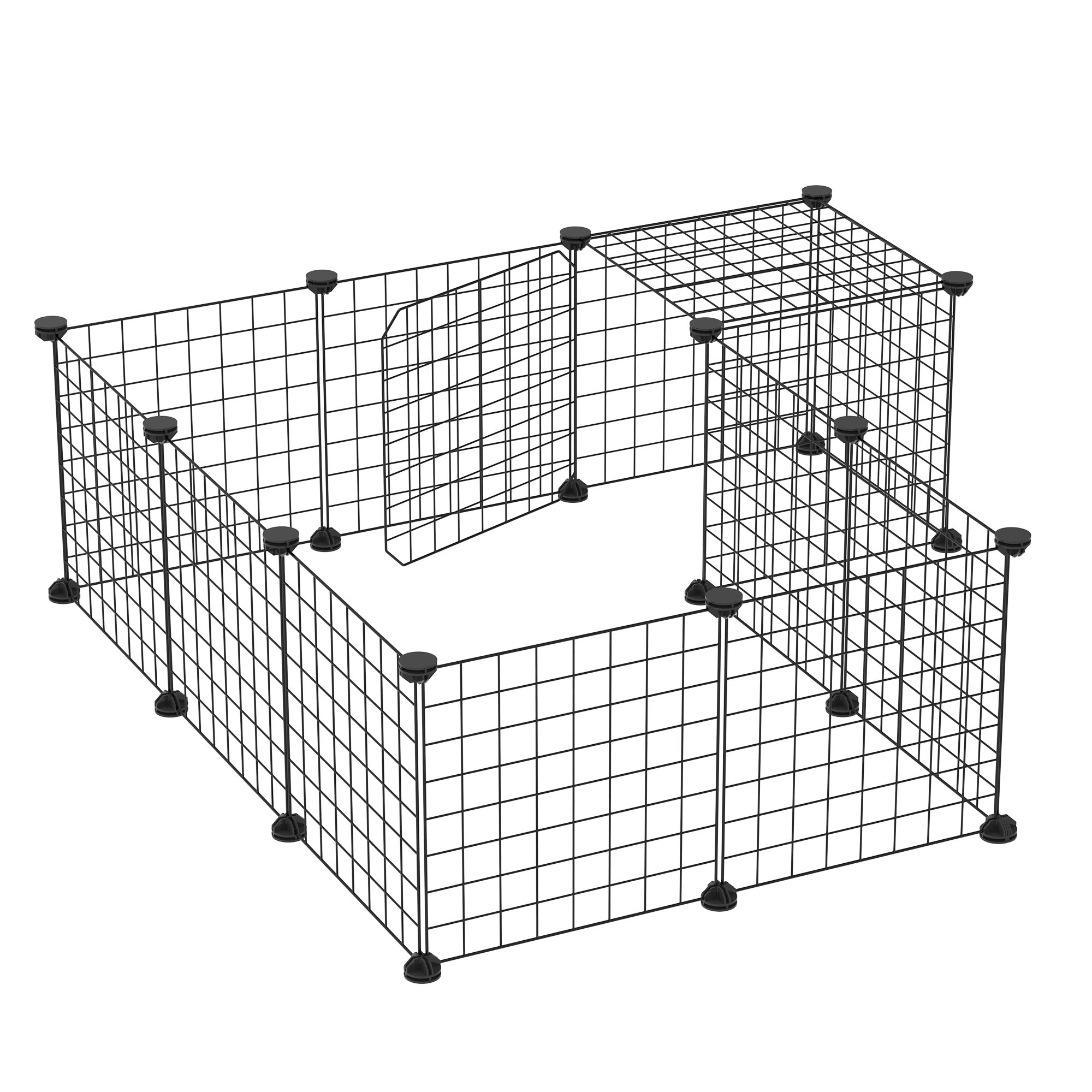 PawHut Nagetiergehege, Welpenpark, Haustierzaun, modular DIY, 24 Panels, Sc günstig online kaufen