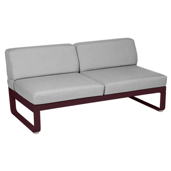 Bellevie Lounge 2-Sitzer Modul B9 Schwarzkirsche 79 Flanellgrau Mitte günstig online kaufen