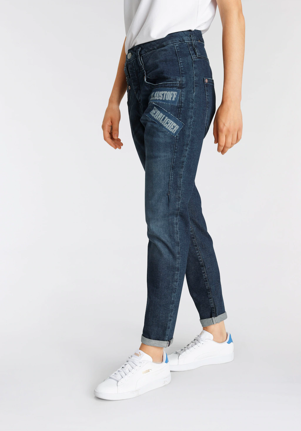 Herrlicher Ankle-Jeans "SHYRA CROPPED ORGANIC", mit seitlicher Logo-Applizi günstig online kaufen