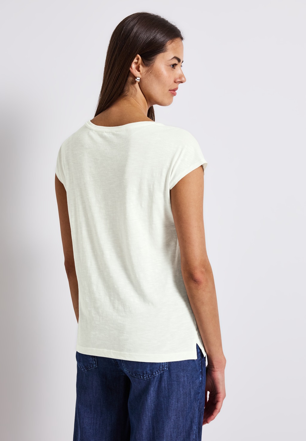 STREET ONE T-Shirt, mit Materialmix günstig online kaufen