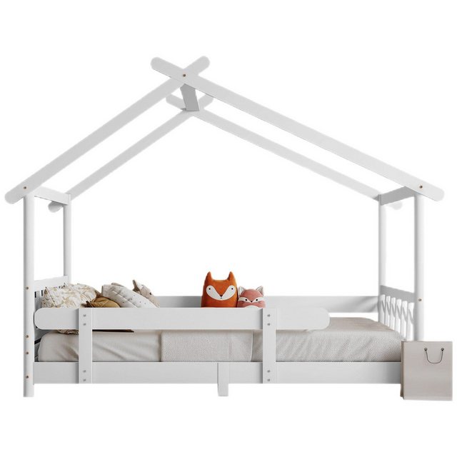 TavilaEcon Kinderbett Hausbett Jugendbett Holzbett mit Gitter und Lattenros günstig online kaufen