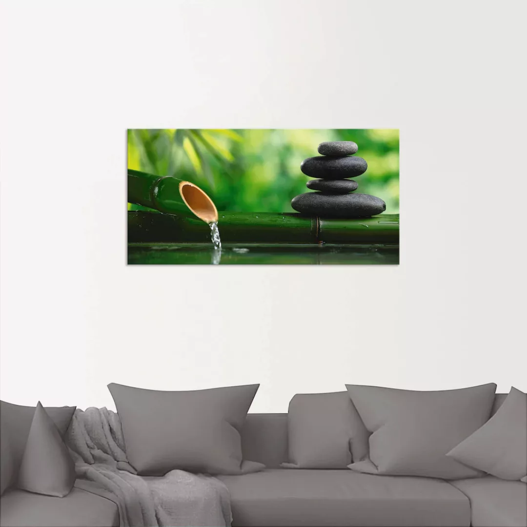 Artland Wandbild »Bambusbrunnen und Zen-Stein«, Zen, (1 St.), als Alubild, günstig online kaufen