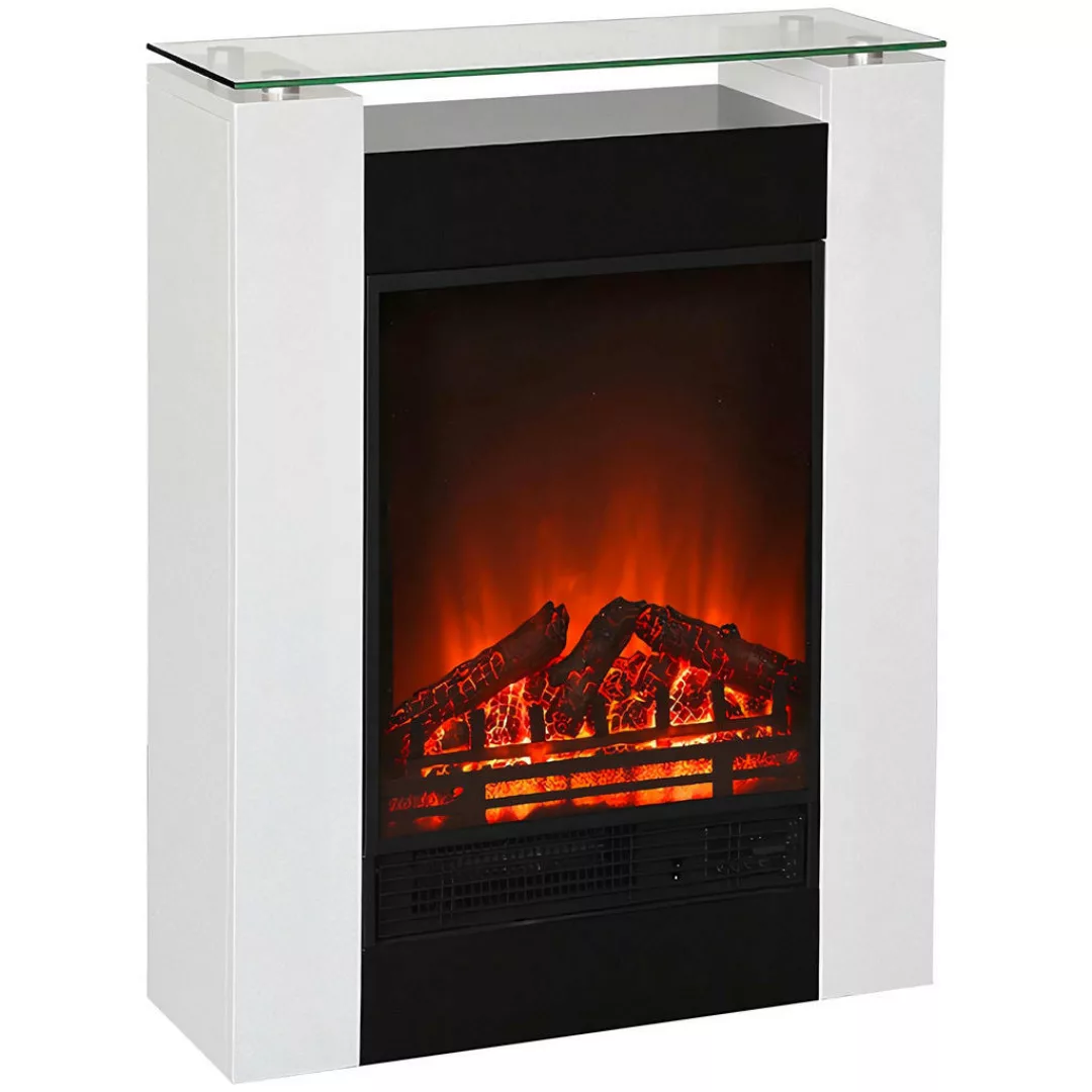 BHP Elektrischer-Kamin BG00676 weiß Metall Glas B/H/T: ca. 58,4x78,3x24 cm günstig online kaufen