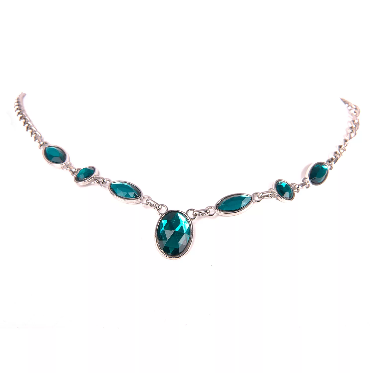 Escora Escora Halskette in Smaragd-Silber günstig online kaufen