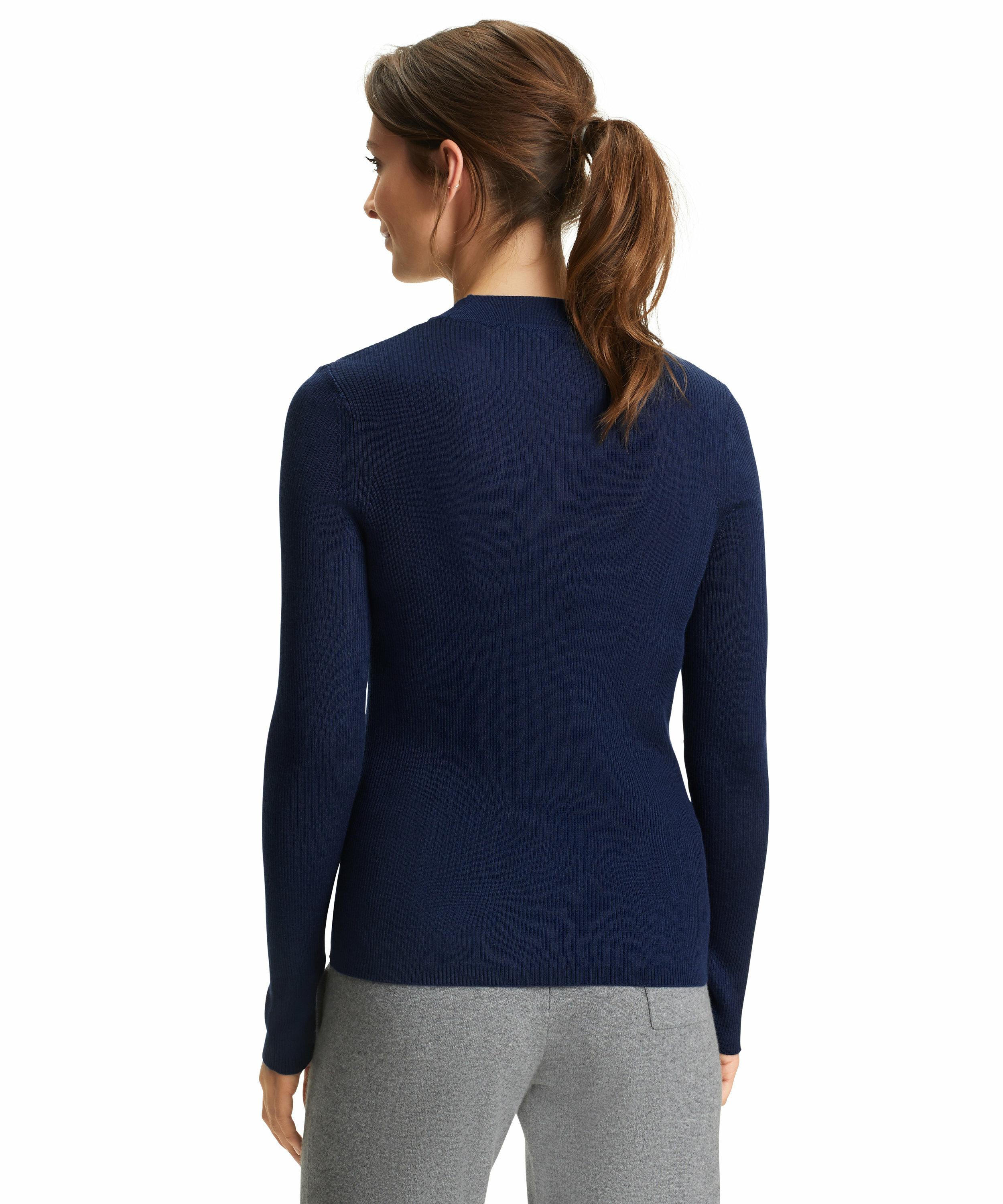 FALKE Damen Pullover V-Ausschnitt, L, Blau, Struktur, Wolle, 64158-643704 günstig online kaufen