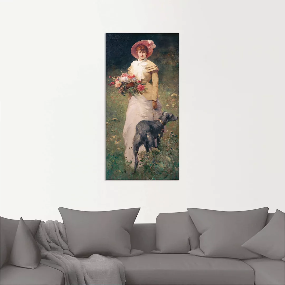 Artland Alu-Dibond-Druck »Frau mit Hund«, Portrait, (1 St.), für Innen- und günstig online kaufen