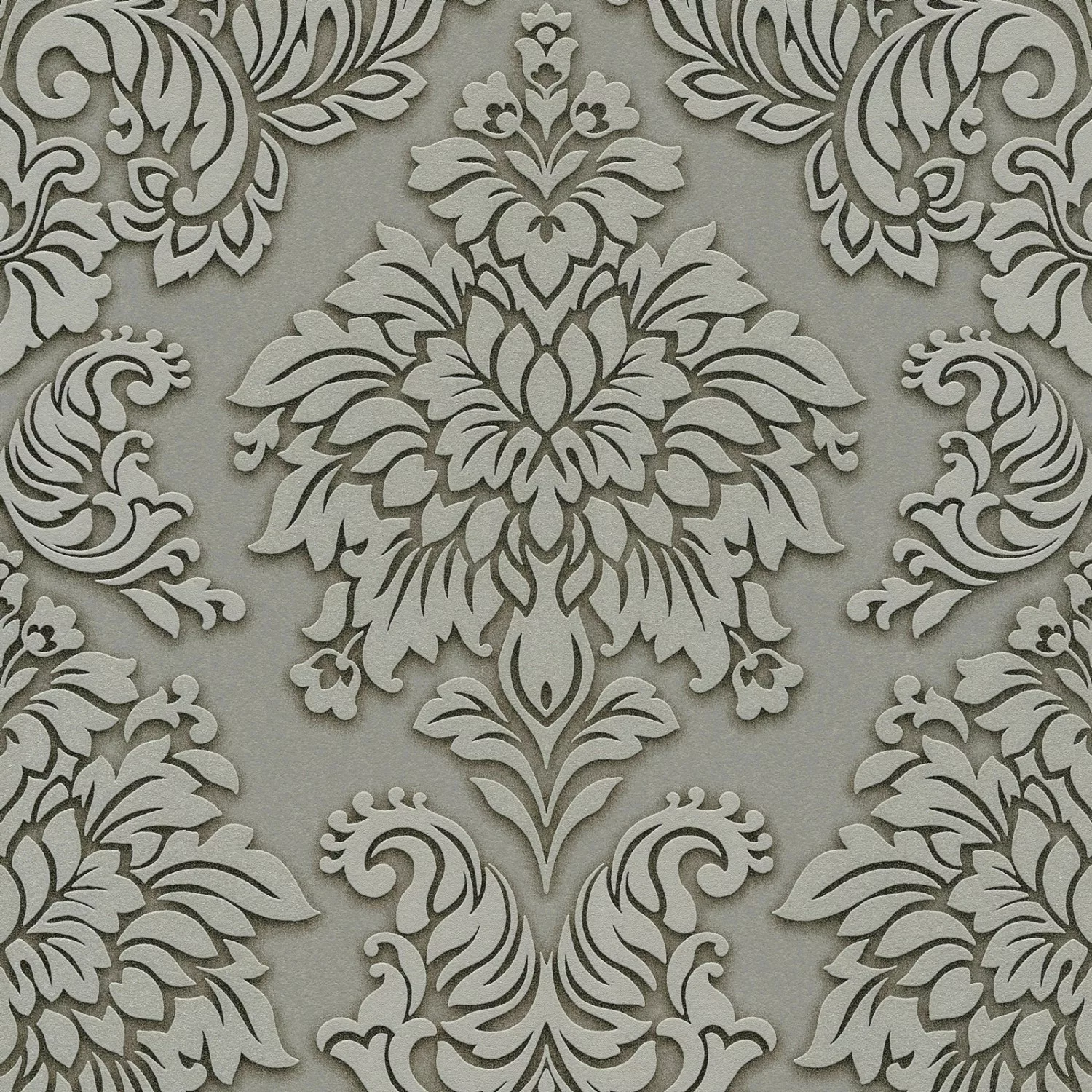 Bricoflor Ornament Tapete mit Silber Glitzer Effekt Barock Vliestapete in G günstig online kaufen