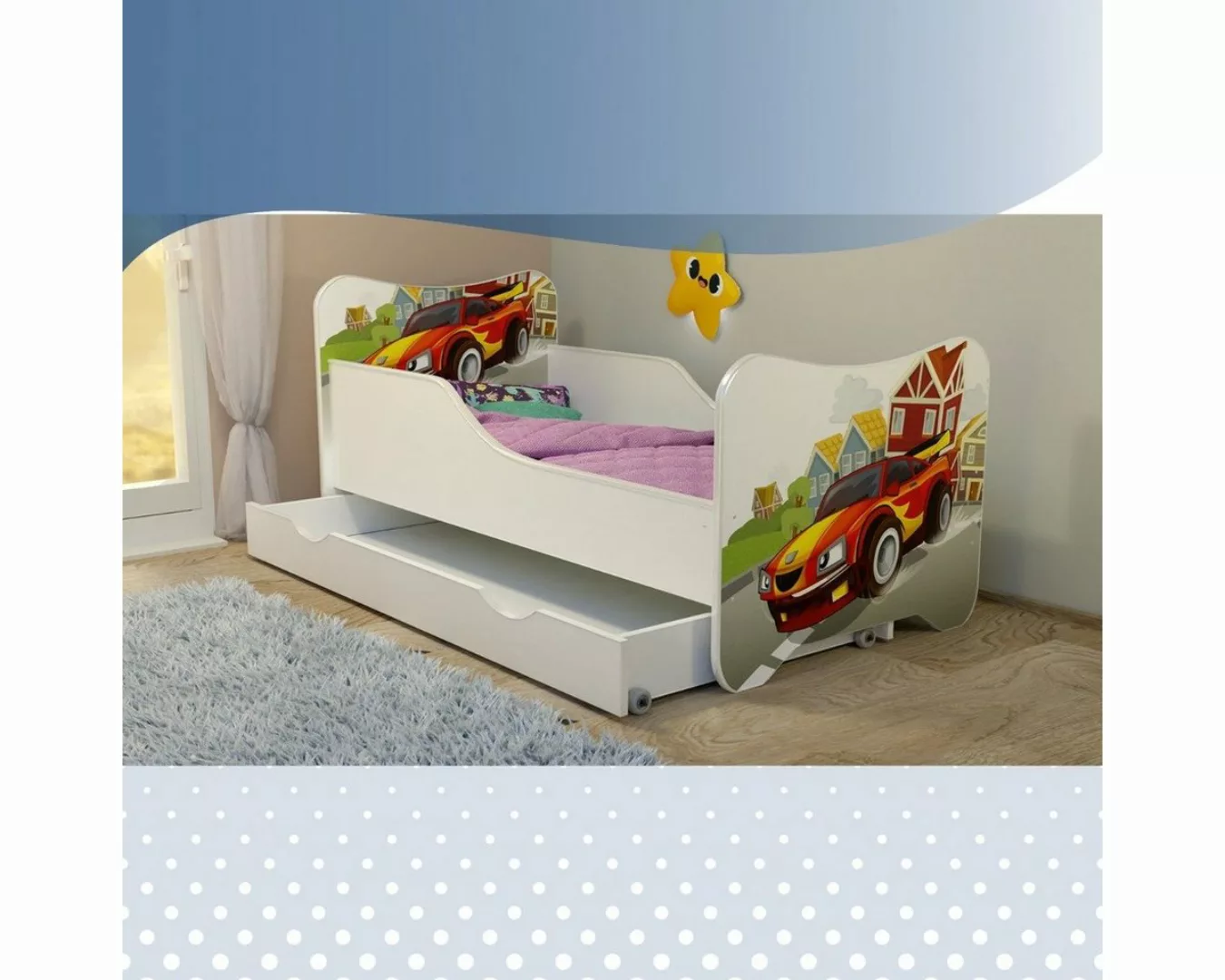 Stillerbursch Jugendbett Kinderbett 70x140 Schublade Matratze Rausfallschut günstig online kaufen