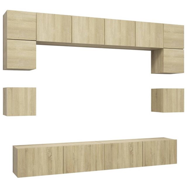 vidaXL TV-Schrank 8-tlg. TV-Schrank-Set Sonoma-Eiche Holzwerkstoff (1-St) günstig online kaufen