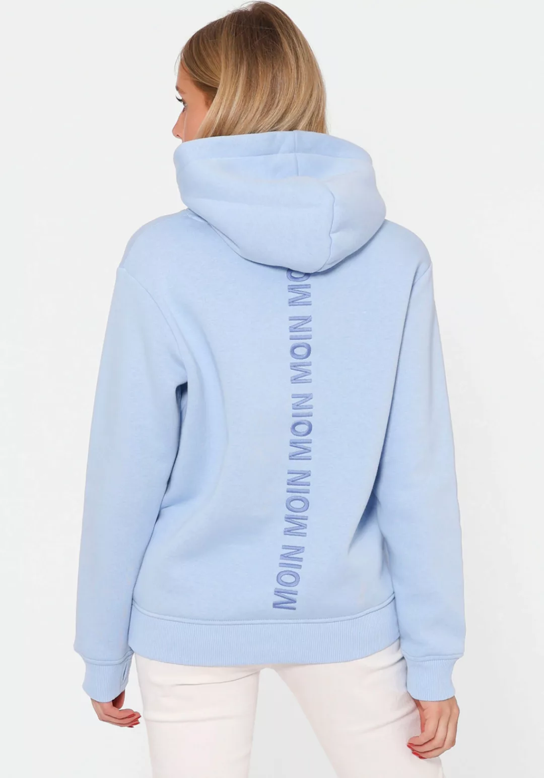 Zwillingsherz Sweatshirt "Moin" Paillettenanker und Schriftzug am Rücken günstig online kaufen