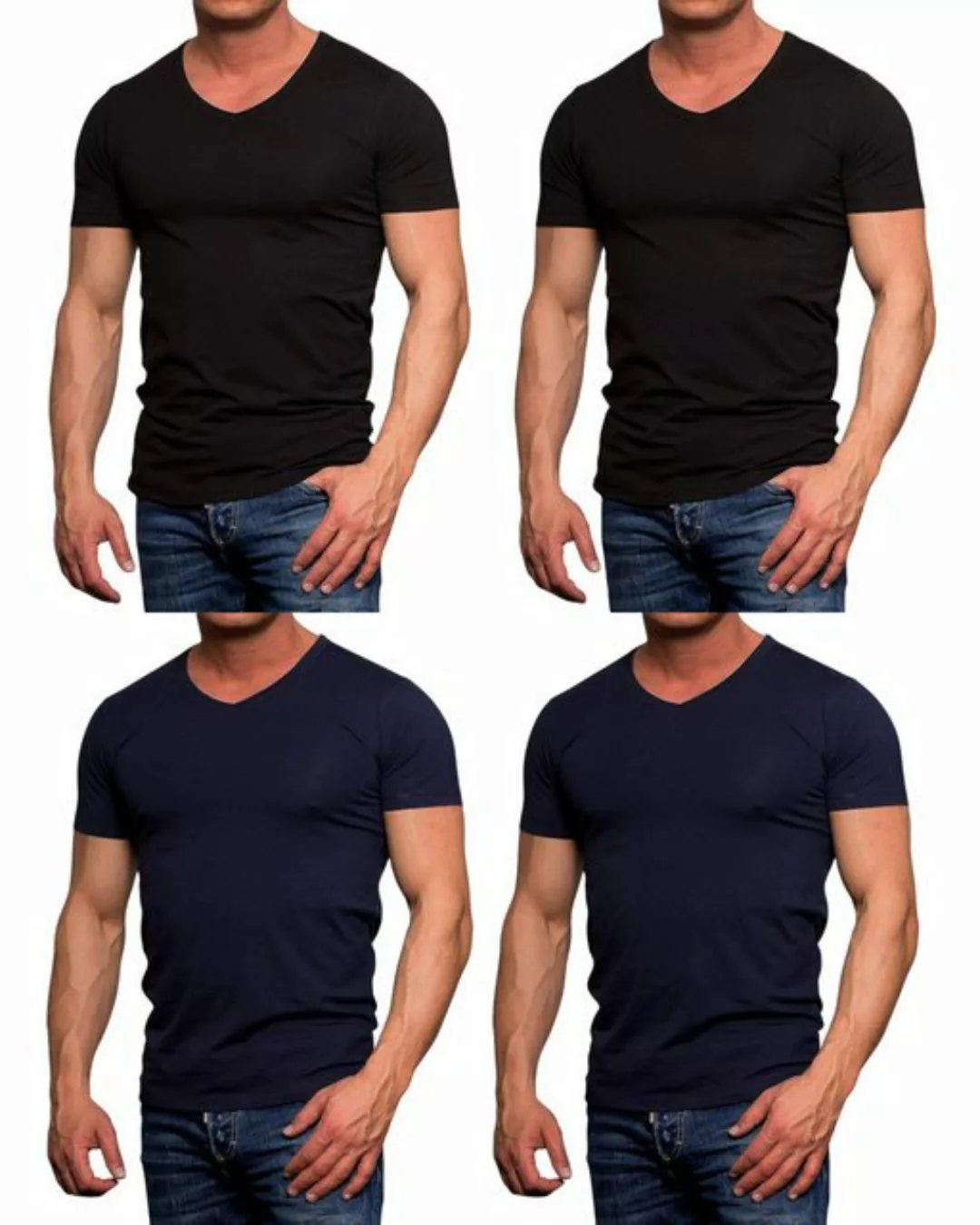 Jack & Jones T-Shirt (Spar Set, 4er-Pack) V-Neck günstig online kaufen