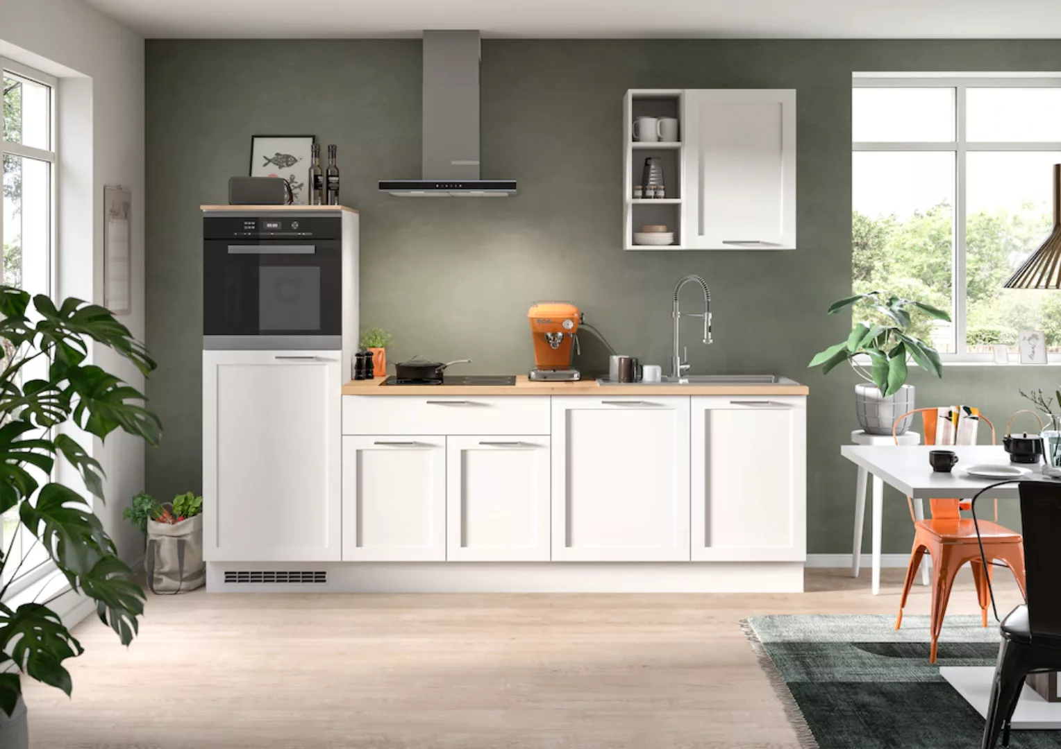 KOCHSTATION Küchenzeile "KS-Lulea", Breite 260 cm, ohne E-Geräte, mit 3 cm günstig online kaufen