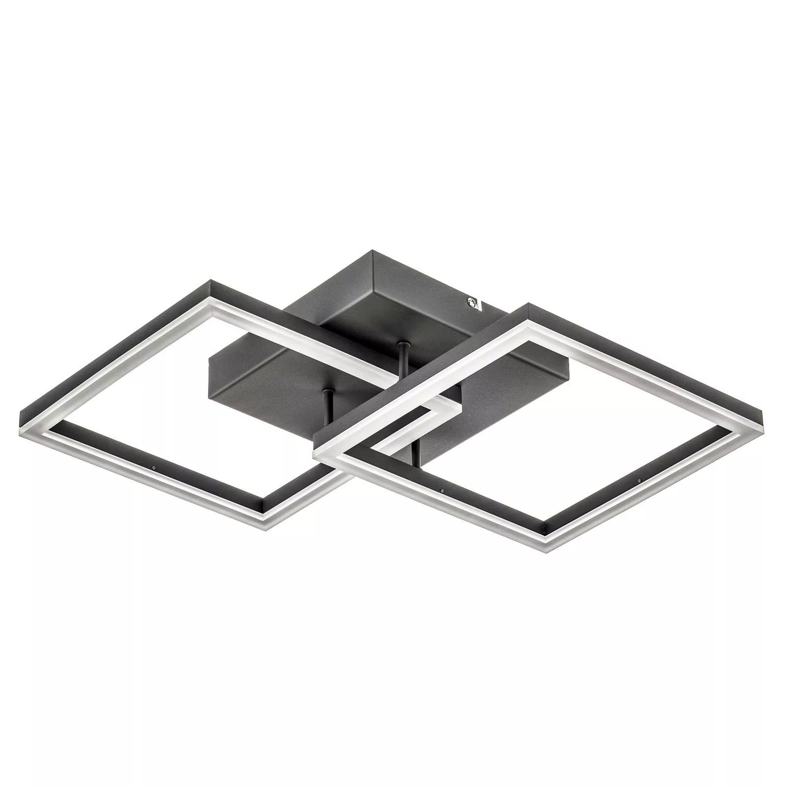 LED-Deckenleuchte Bard 45x45 cm 2fl., anthrazit günstig online kaufen