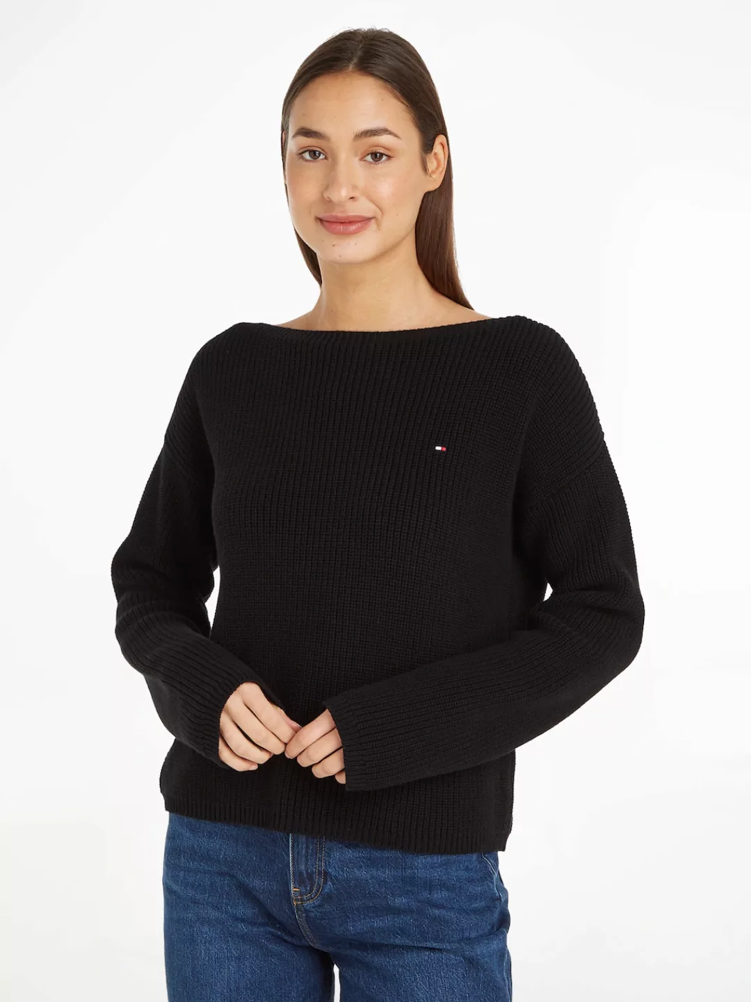 Tommy Hilfiger Strickpullover, in Rippstrick-Optik günstig online kaufen