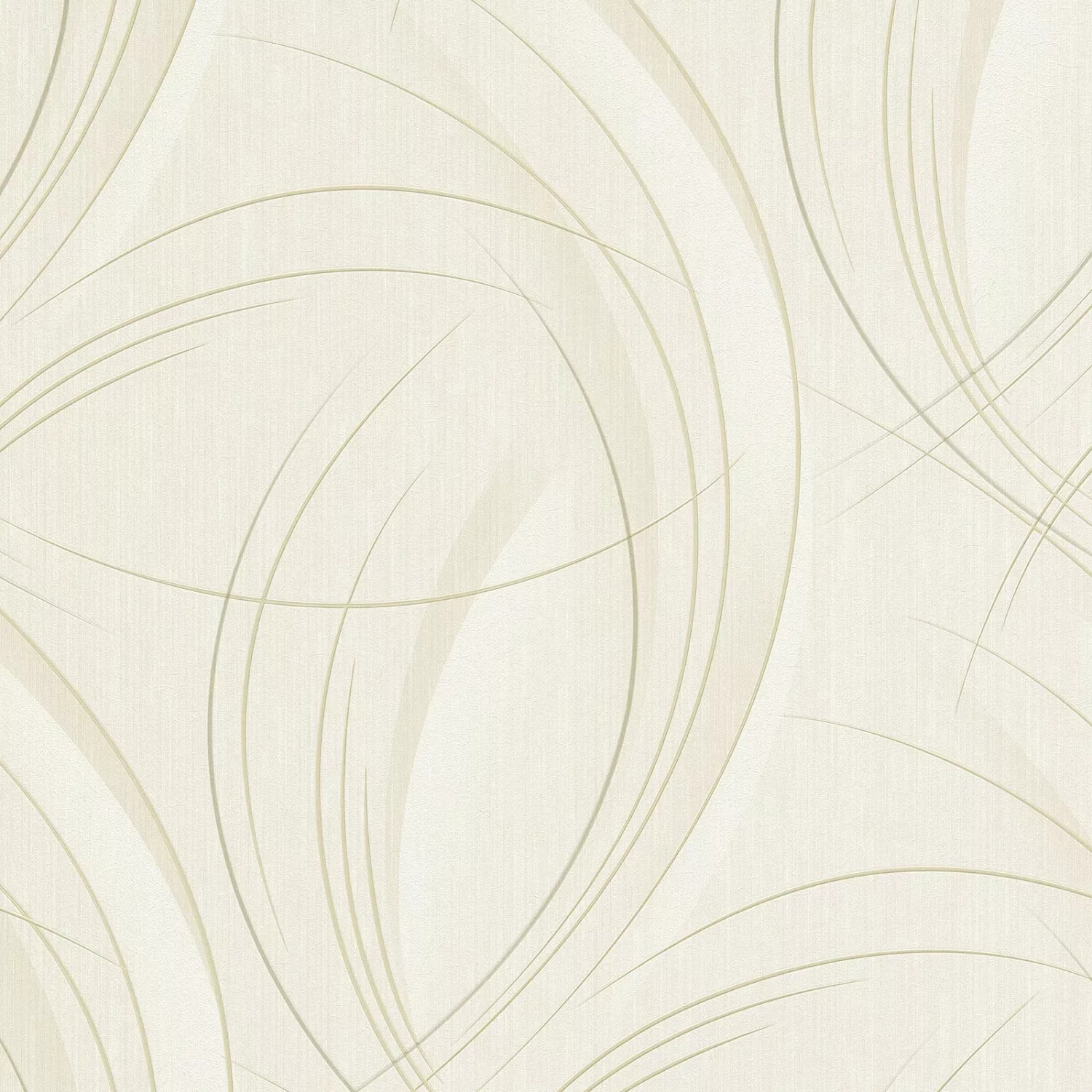 Bricoflor Muster Tapete mit Geschwungenen Linien Moderne Vliestapete in Cre günstig online kaufen