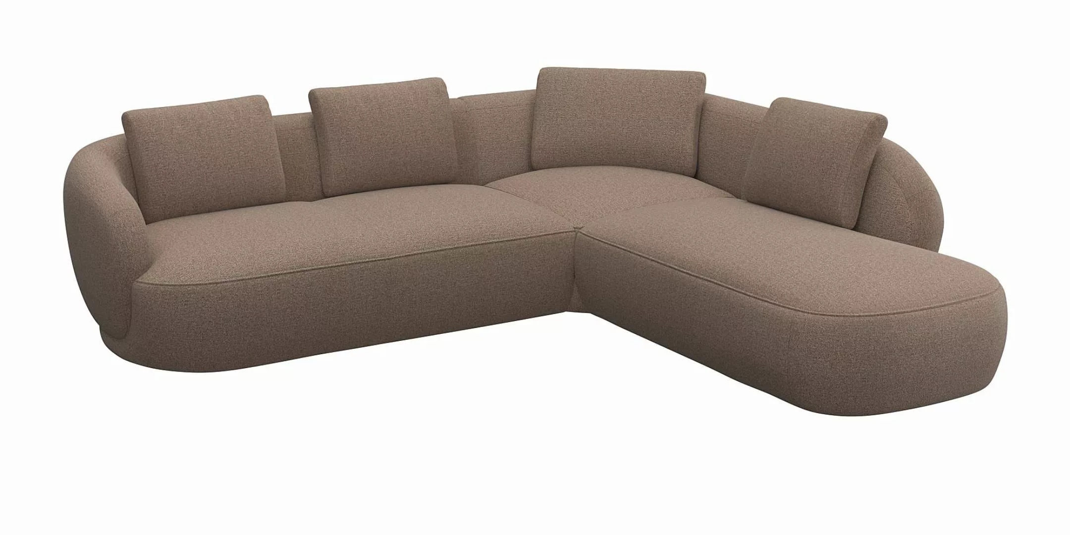 FLEXLUX Ecksofa "Torino, rund, L-Form, Sofa-Ecke mit Ottomane", Modernes, o günstig online kaufen