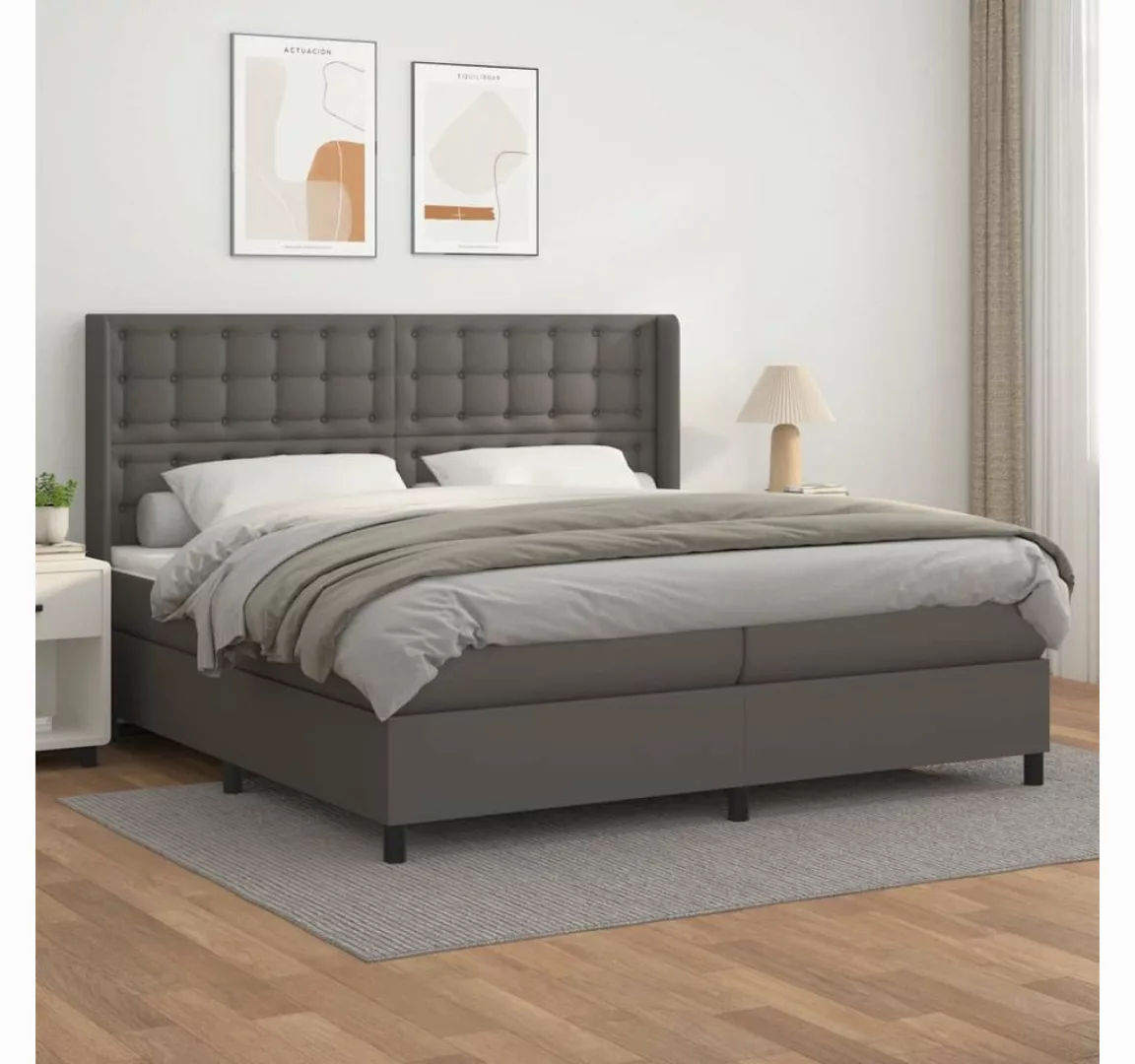 vidaXL Boxspringbett Bett Boxspringbett Kunstleder komplett mit Matratze & günstig online kaufen