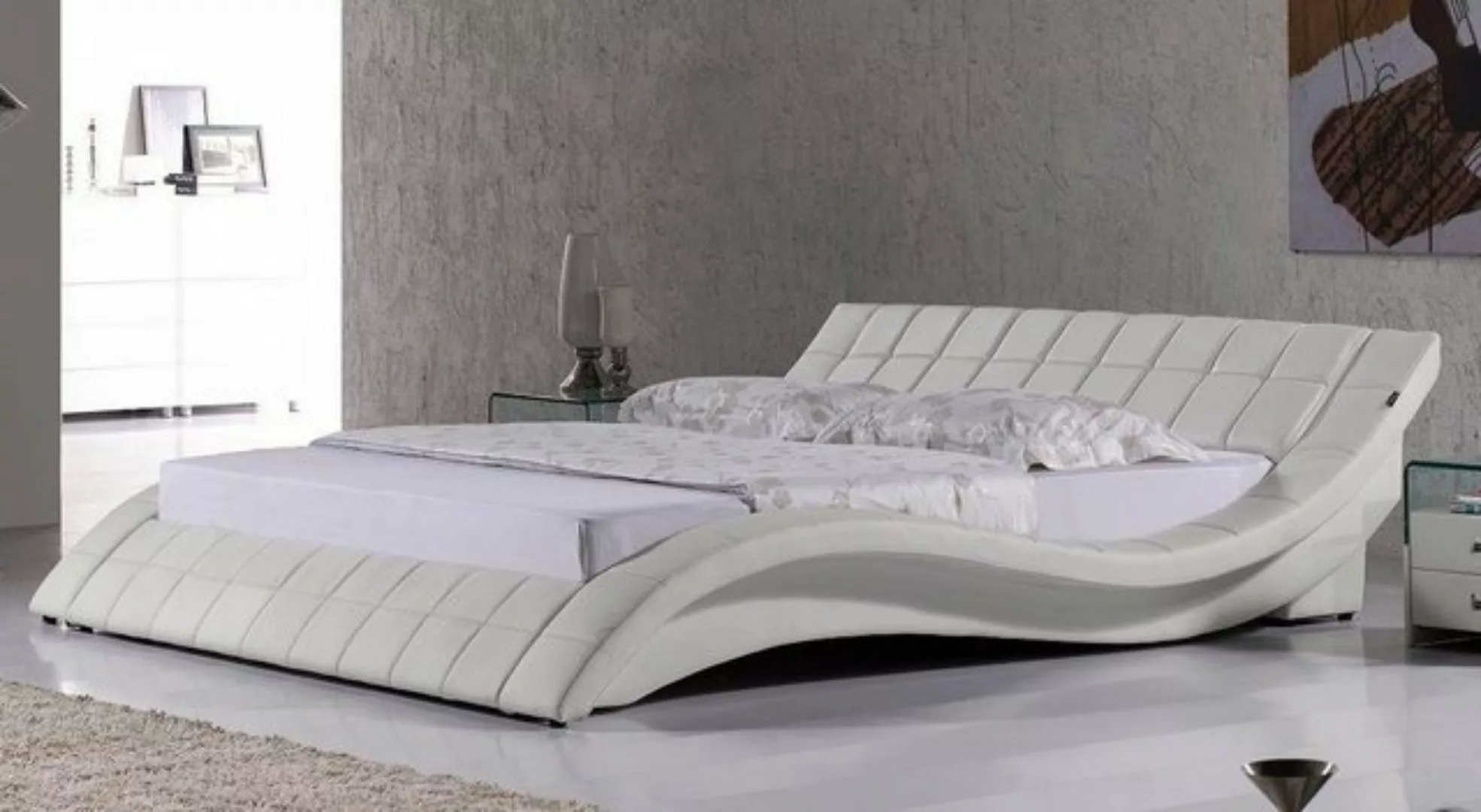 JVmoebel Bett Designer Polsterbett Bett Betten Lederbett Doppelbett Designe günstig online kaufen