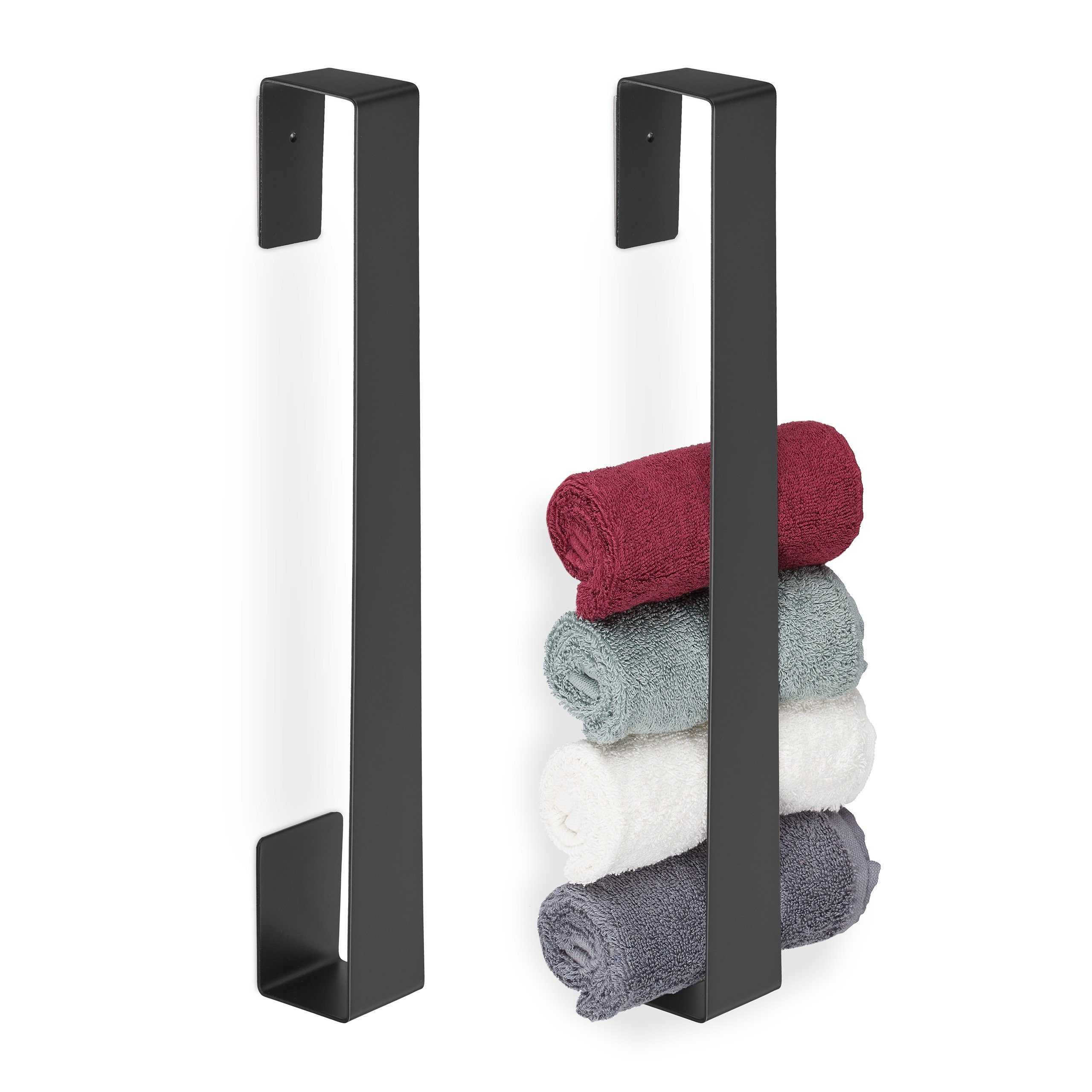 relaxdays Handtuchstange 2 x Handtuchhalter ohne günstig online kaufen