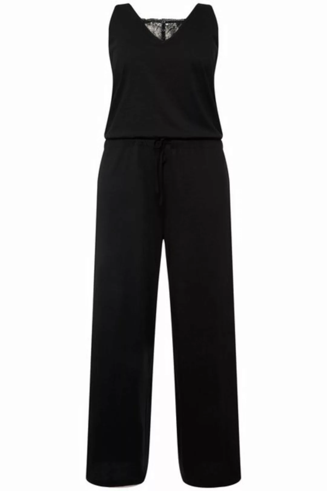 Ulla Popken Overall Jumpsuit Spitze V-Ausschnitt ärmellos günstig online kaufen