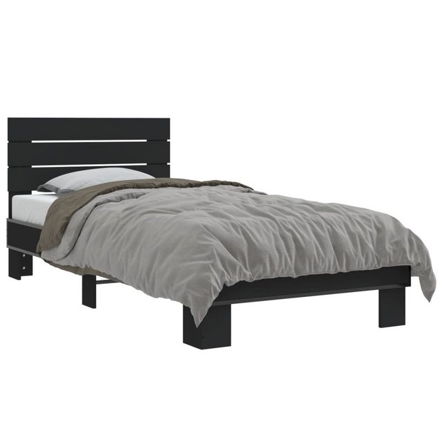 vidaXL Bett Bettgestell Schwarz 90x200 cm Holzwerkstoff und Metall günstig online kaufen