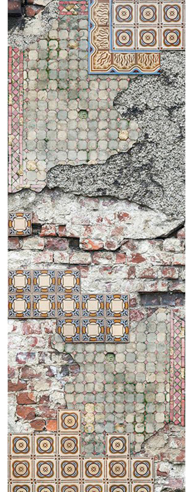 Architects Paper Fototapete »Vintage Tiles«, Vintage Tapete Used Look Stein günstig online kaufen