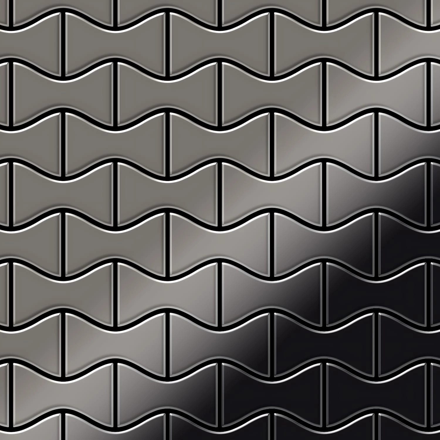 ALLOY Mosaik Fliese Massiv Metall Titan Hochglanz Dunkelgrau 1,6mm Kismet-t günstig online kaufen