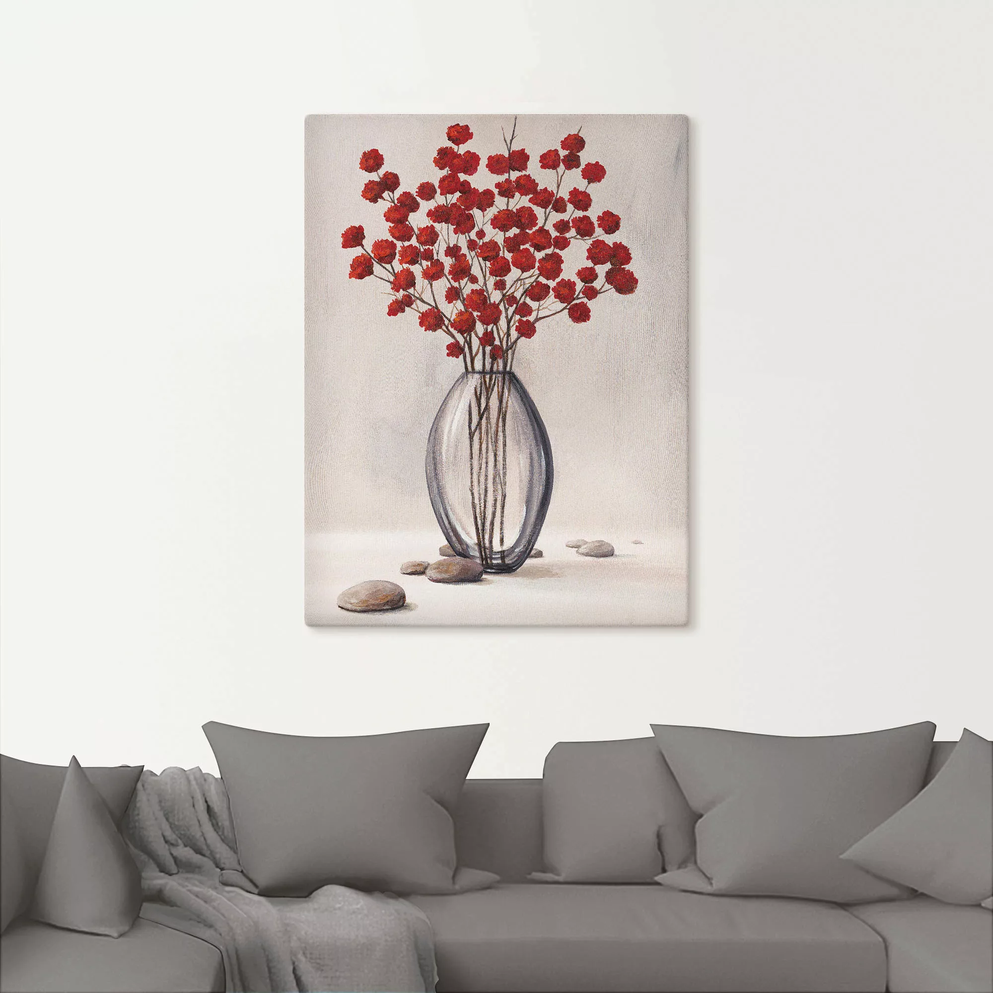 Artland Leinwandbild "Dekorative rote Herbstblumen", Blumenbilder, (1 St.), günstig online kaufen